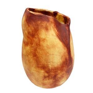 Studio Pottery Pit Fired Vase Free Form Vessel Artist Created Signed Unique